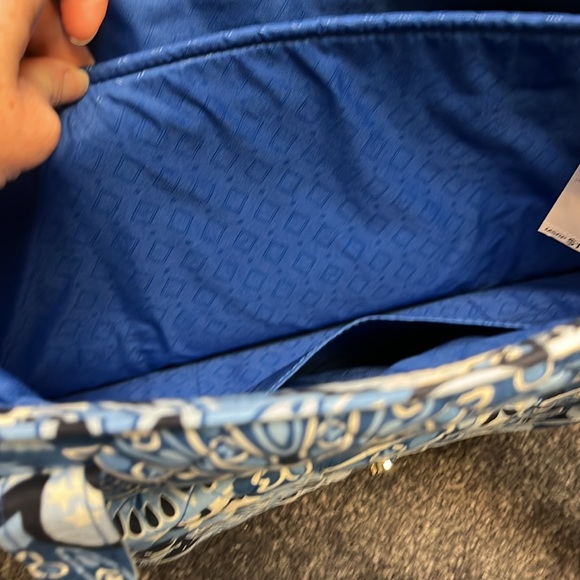 Vera Bradley Turnlock Tote,Blue Star Medallion,large, organized,Christmas gift - Picture 7 of 13